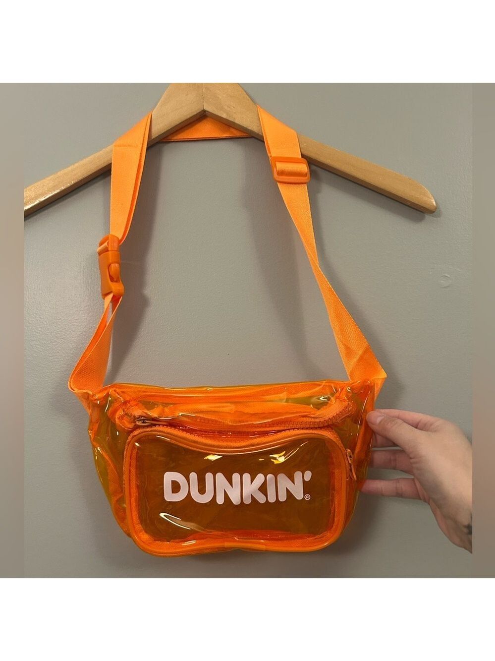 Dunkin’ Donuts Bright Orange Clear Fanny Pack